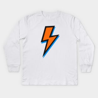 Orange and Blue Lightning Bolts Kids Long Sleeve T-Shirt